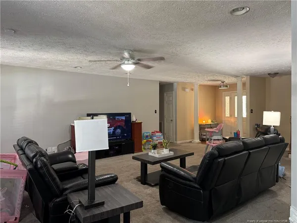a living room with furniture