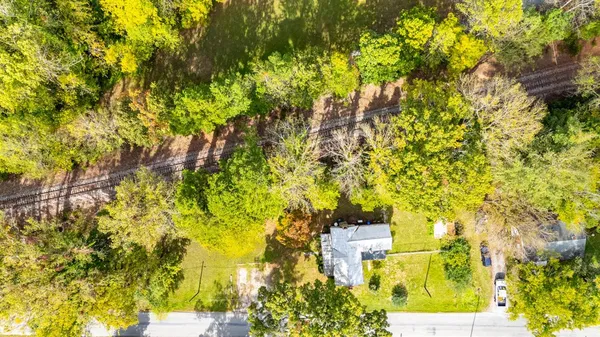 a view of a city with mountains in the background