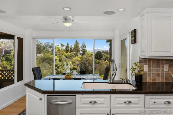 a kitchen with stainless steel appliances granite countertop a sink and a window