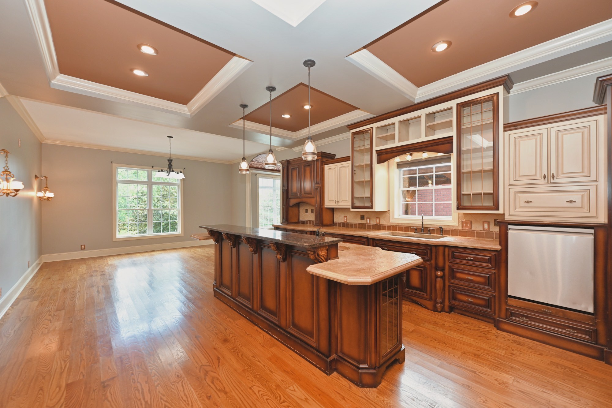 125 Happy Hollow Road Goodlettsville, TN 37072 - Photo 23 of 92 a kitchen with stainless steel appliances granite countertop a stove a sink dishwasher and a microwave oven with wooden floor