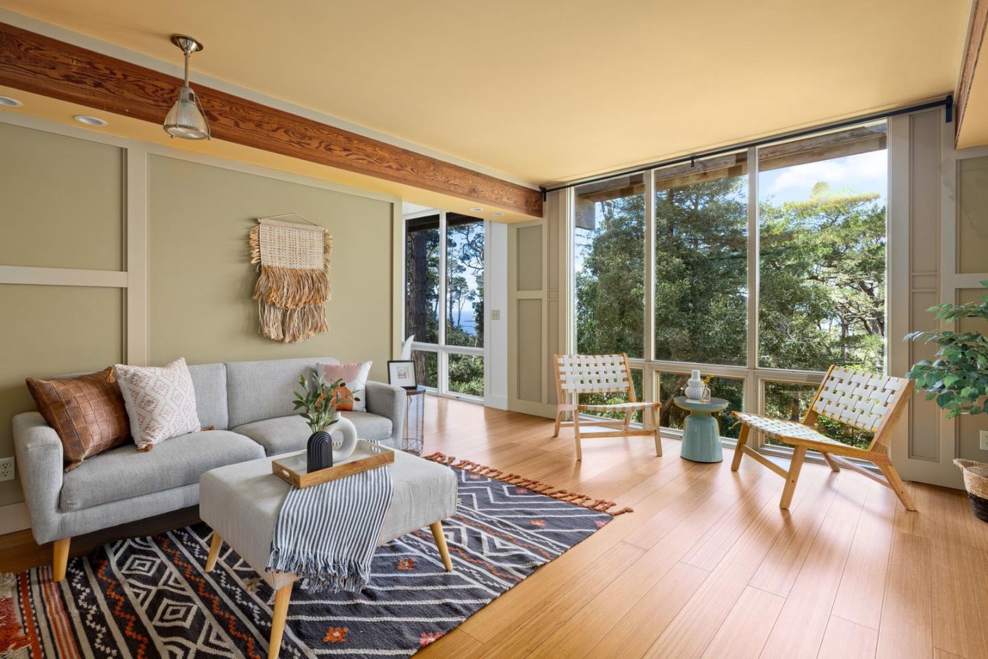 73 Mt Devon Road Carmel Highlands, CA 93923 - Photo 43 of 88 a living room with furniture and a large window