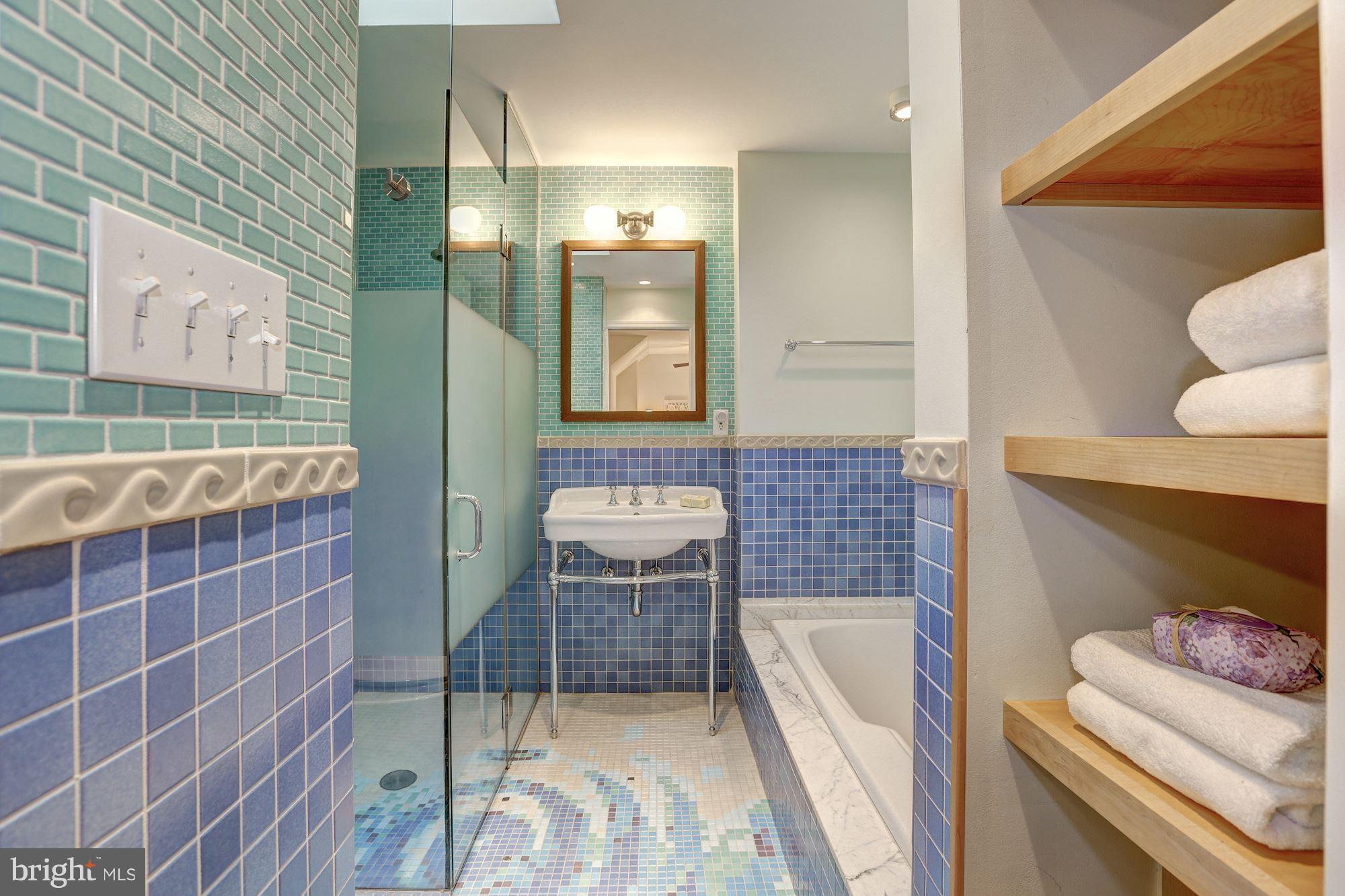 4501 Wetherill Road Bethesda, MD 20816 - Photo 22 of 29 Master Bath with custom tile work