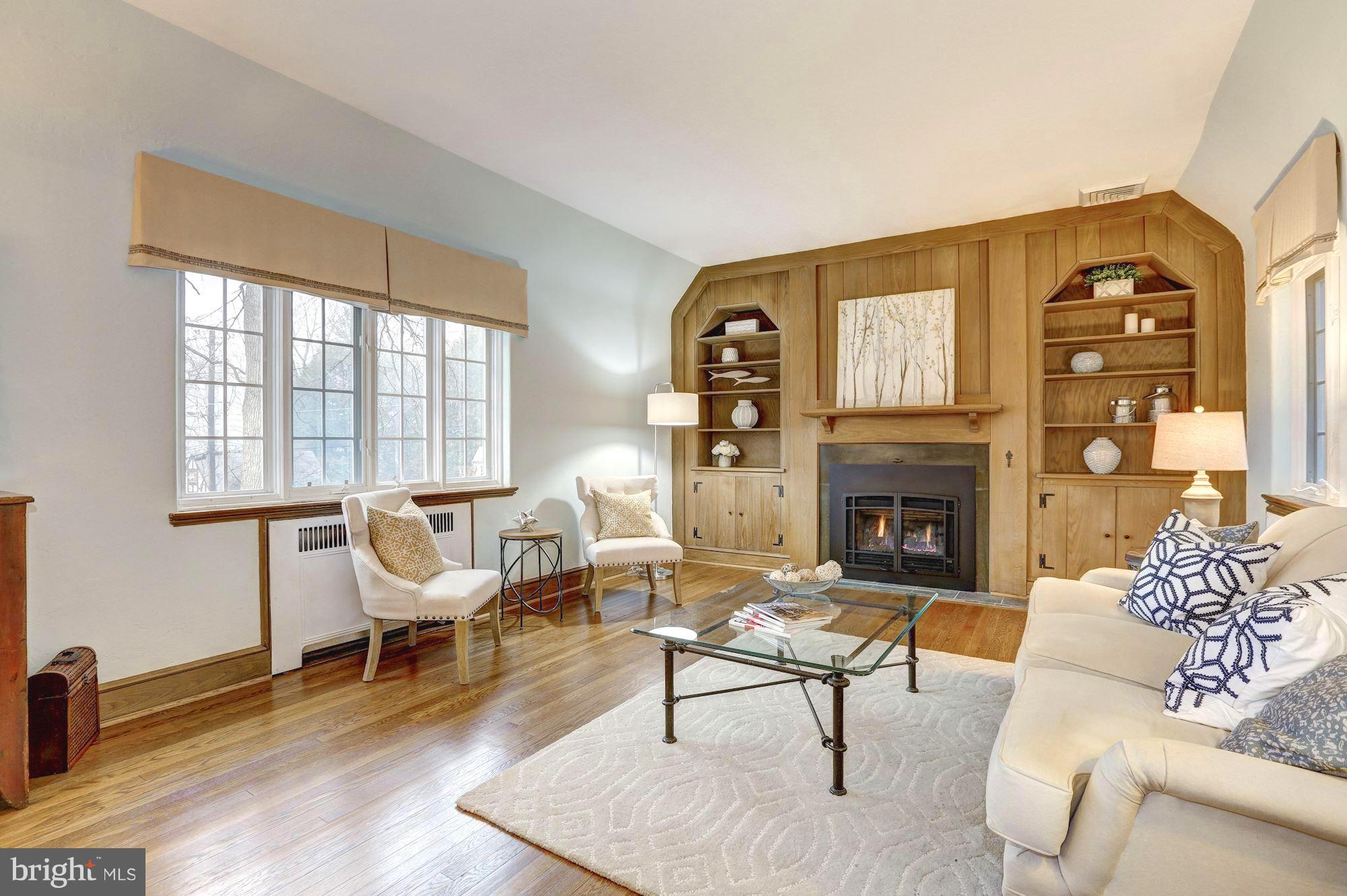 4501 Wetherill Road Bethesda, MD 20816 - Photo 6 of 29 Living Room w/ FP and custom built-ins