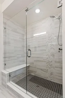 a bathroom with a shower