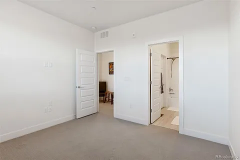 an empty room with closet