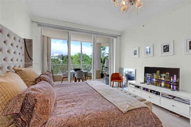 a bedroom with a bed and a fireplace