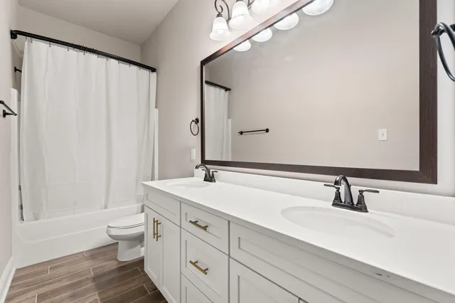 a storage room with wooden floor