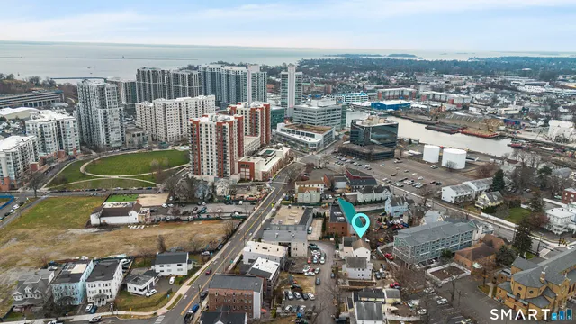 an aerial view of city