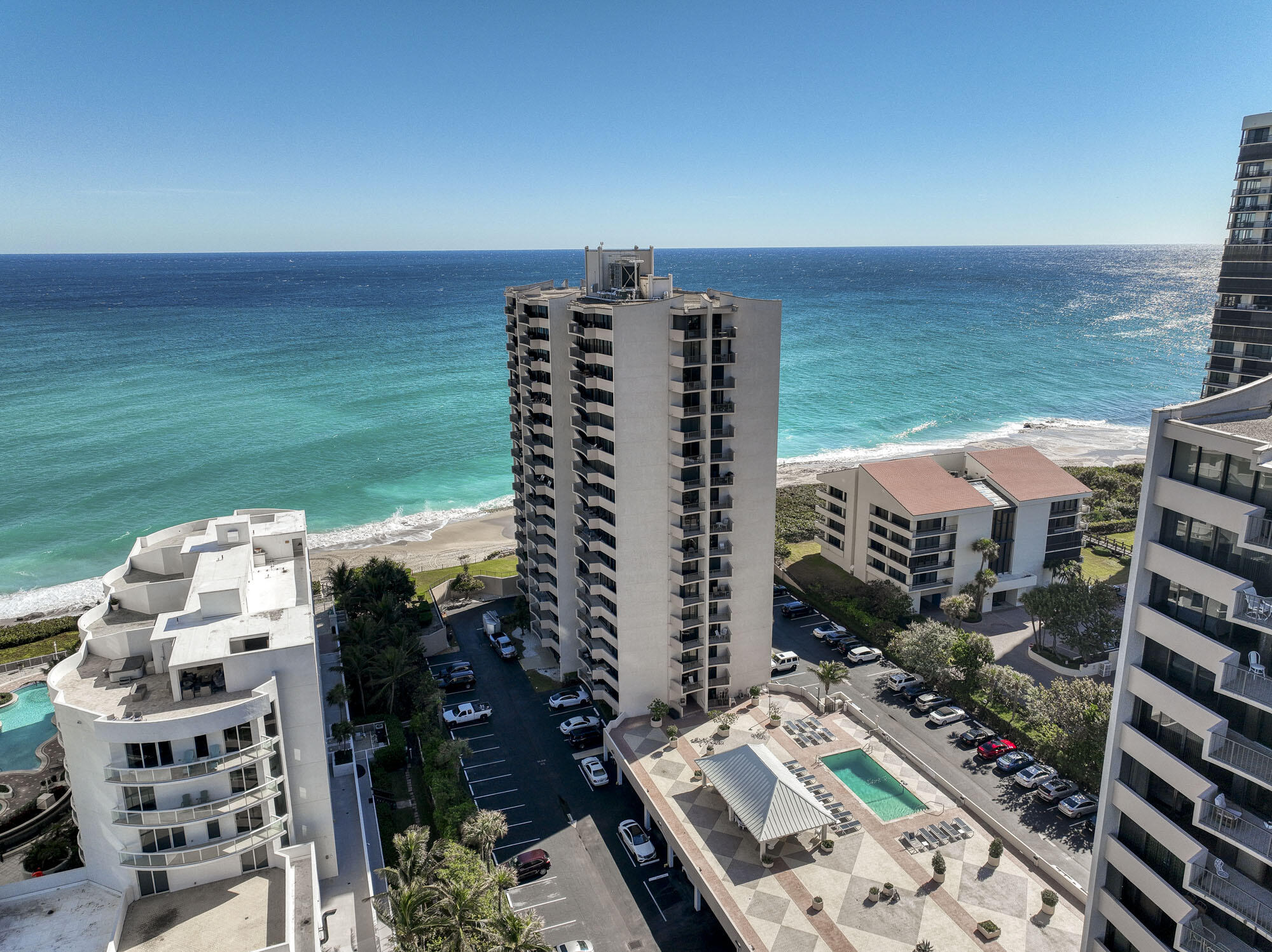 a view of a city with tall buildings