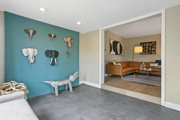 a living room with furniture