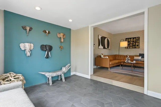 a living room with furniture