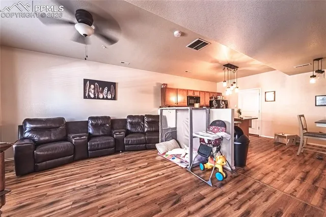 a living room with furniture