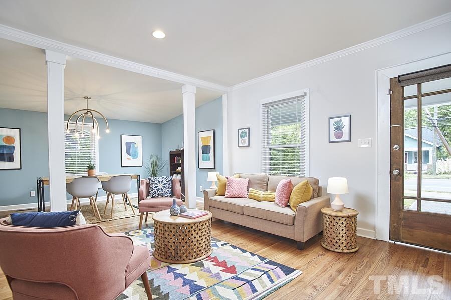 2203 Chapel Hill Road Durham, NC 27707 - Photo 5 of 37 a living room with furniture and wooden floor
