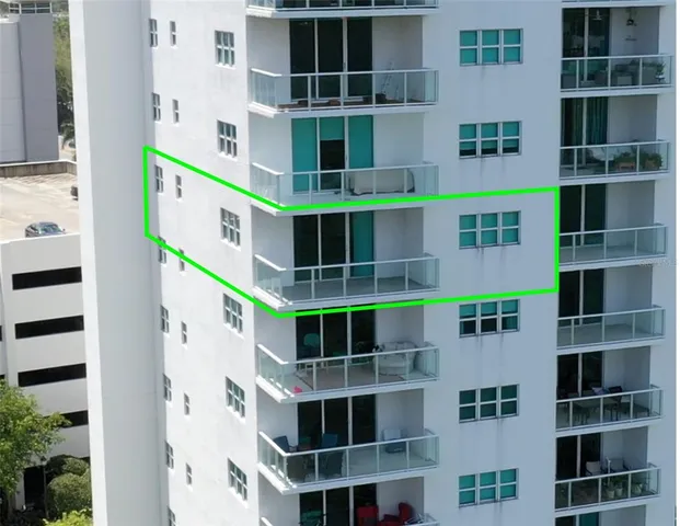 a tall building with a large window