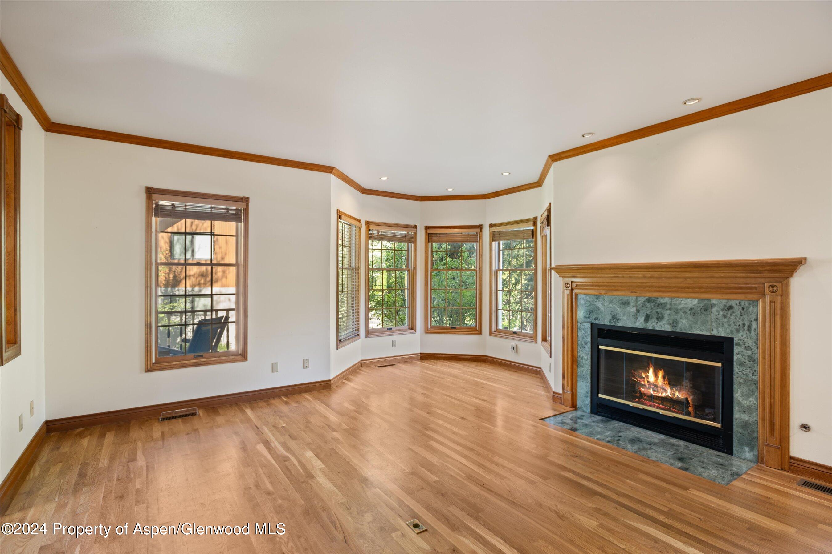 350 Riverside Drive Basalt, CO 81621 - Photo 13 of 46 a view of an empty room with a fireplace and a window