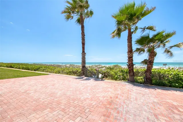 a view of yard with ocean view