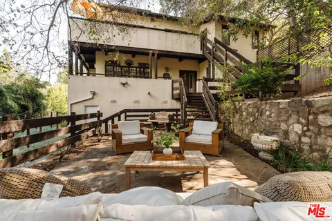 a view of an outdoor space with seating