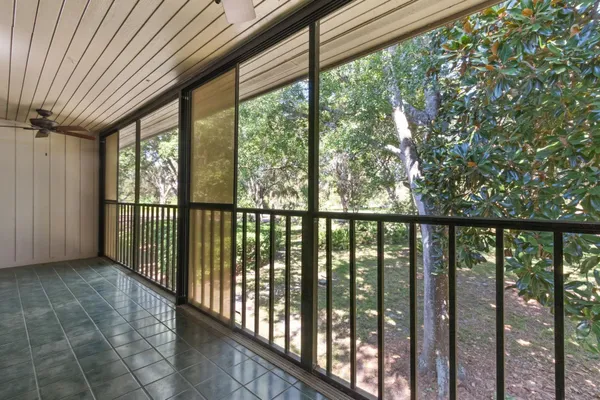a view of a balcony with outdoor space