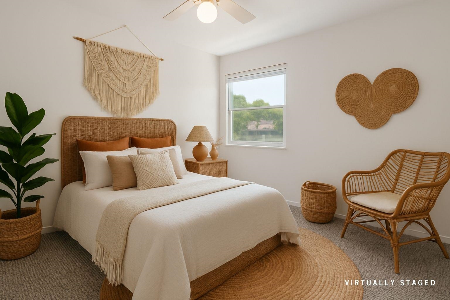 16 Alcira Court St. Augustine, FL 32086 - Photo 27 of 61 a bedroom with a bed and a potted plant