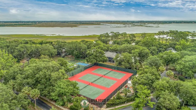 an aerial view of multiple house