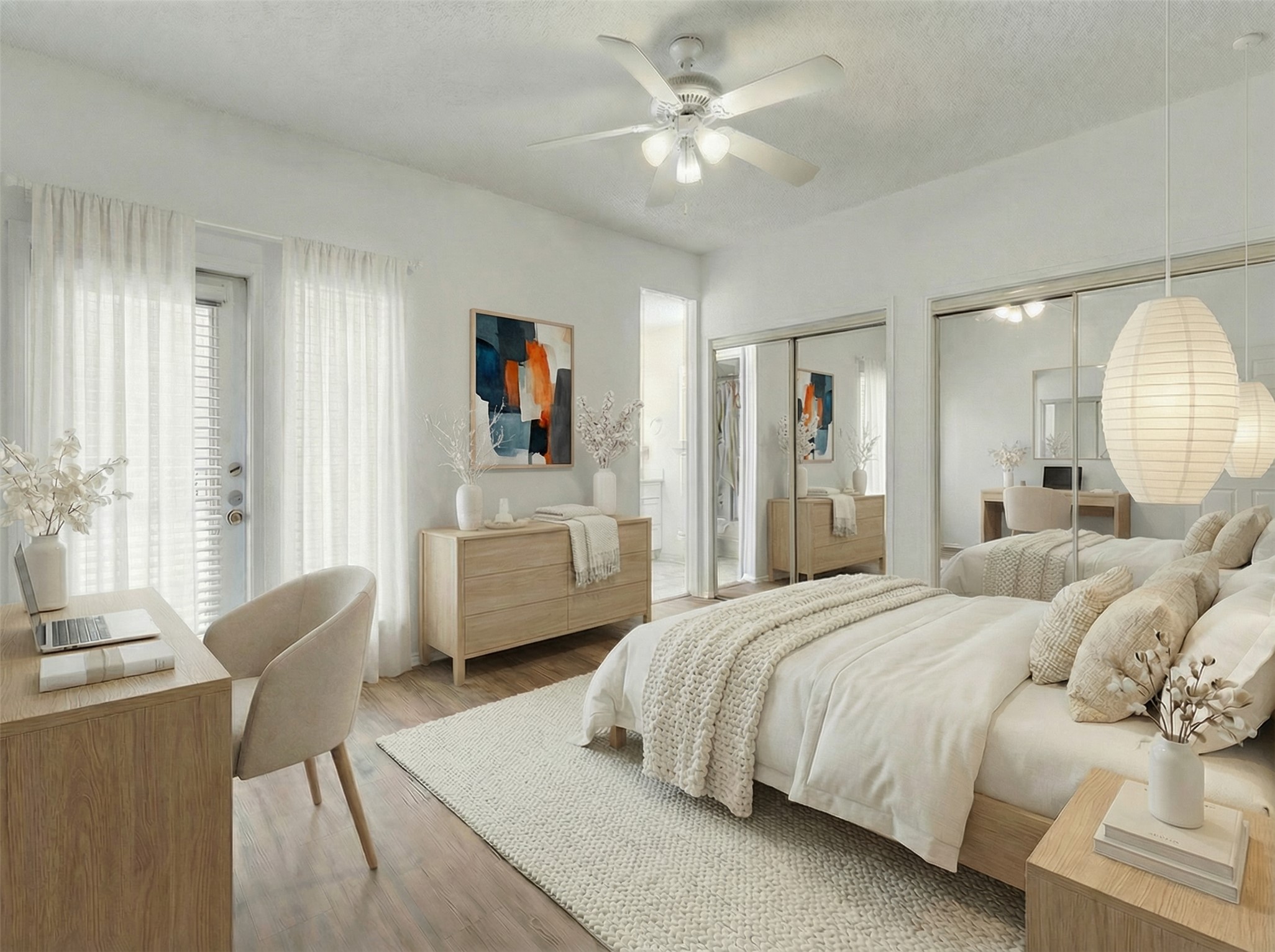 807 West 25th Street, Unit 214 Austin, TX 78705 - Photo 9 of 26 a bedroom with a bed couch and a window