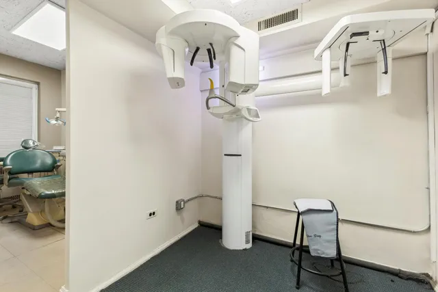 a room with gym equipment