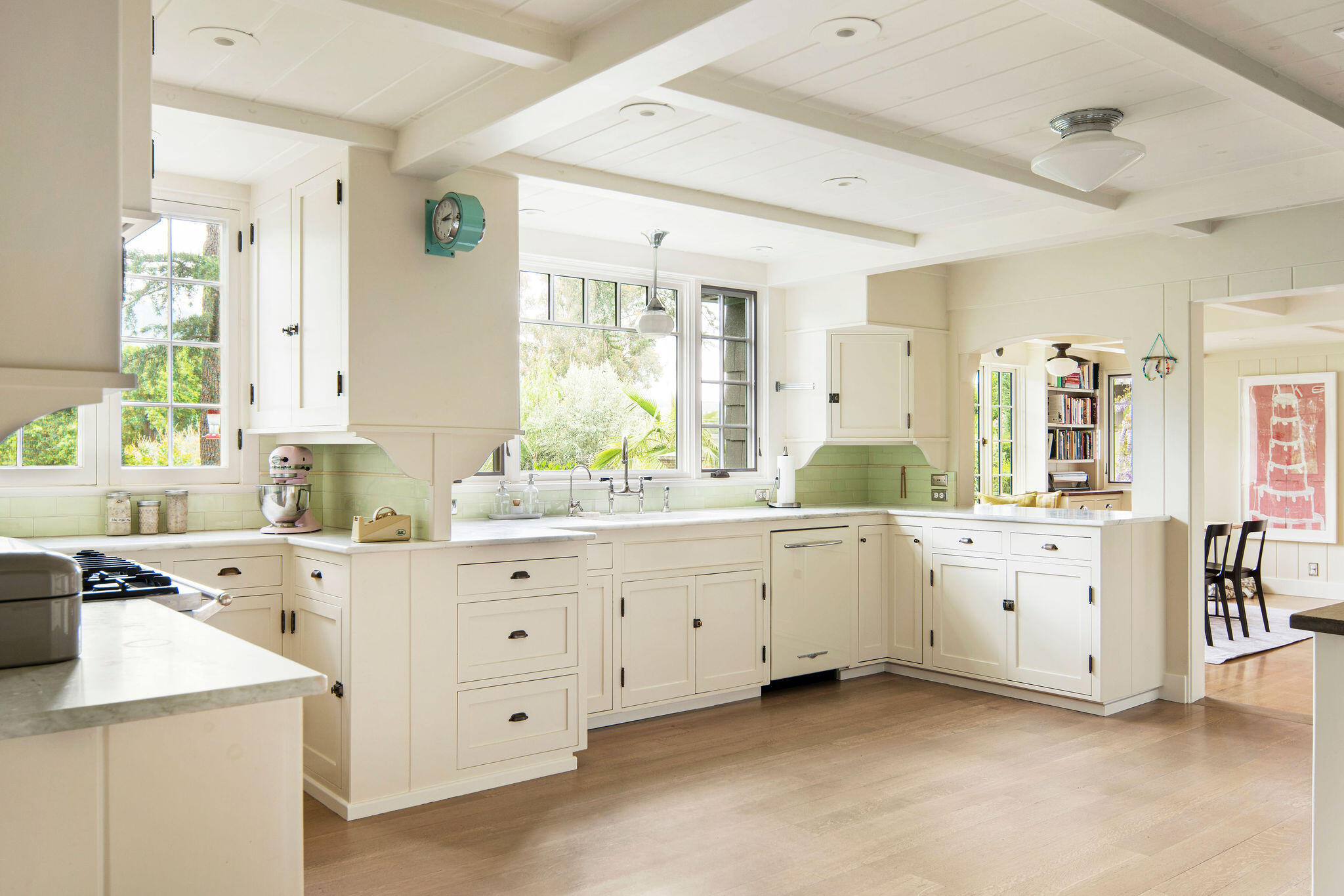 0 San Antonio Street Ojai, CA 93023 - Photo 17 of 73 a large white bathroom with double vanity sink a mirror and a bathtub