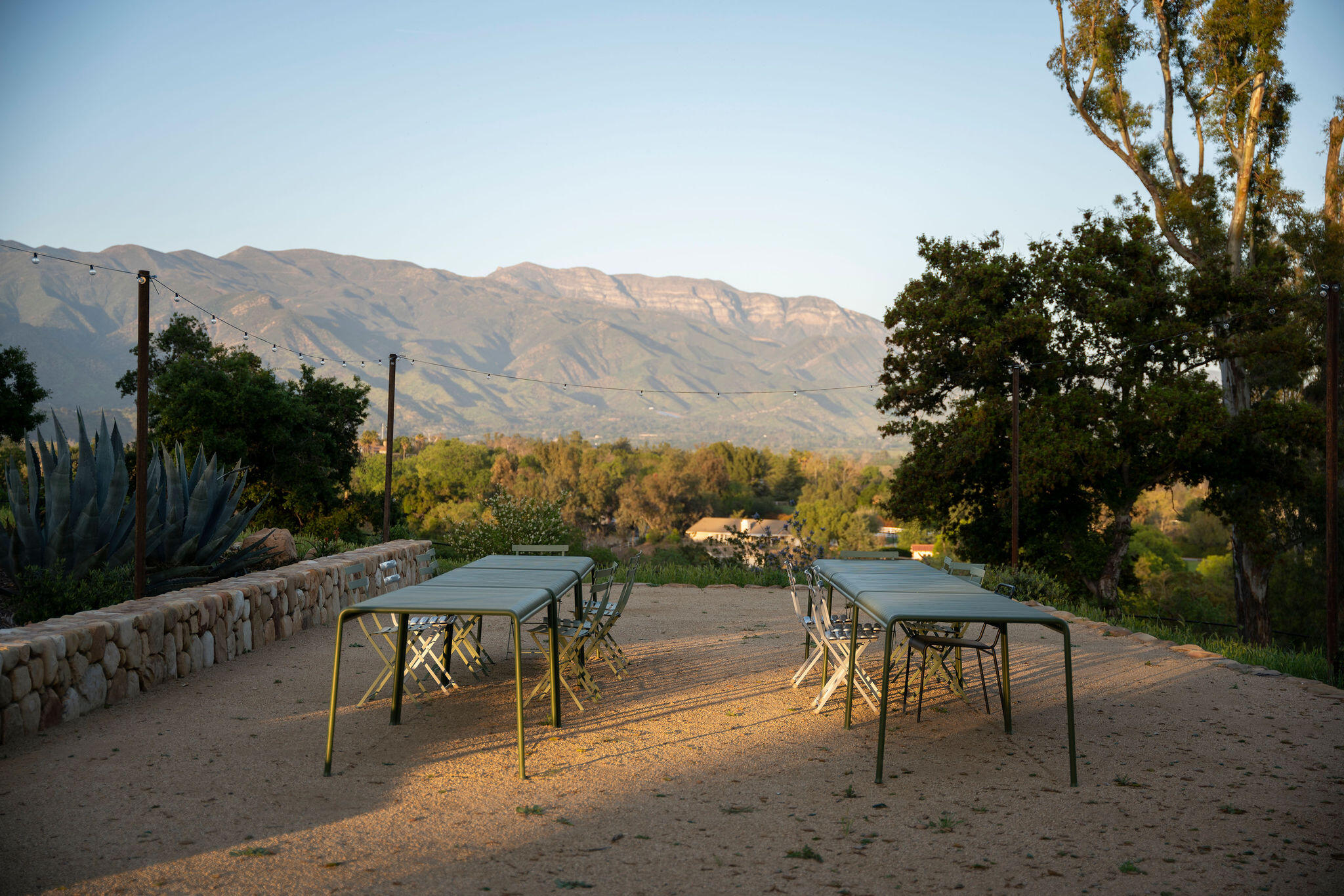 0 San Antonio Street Ojai, CA 93023 - Photo 55 of 73 a view of a terrace with furniture and a garden