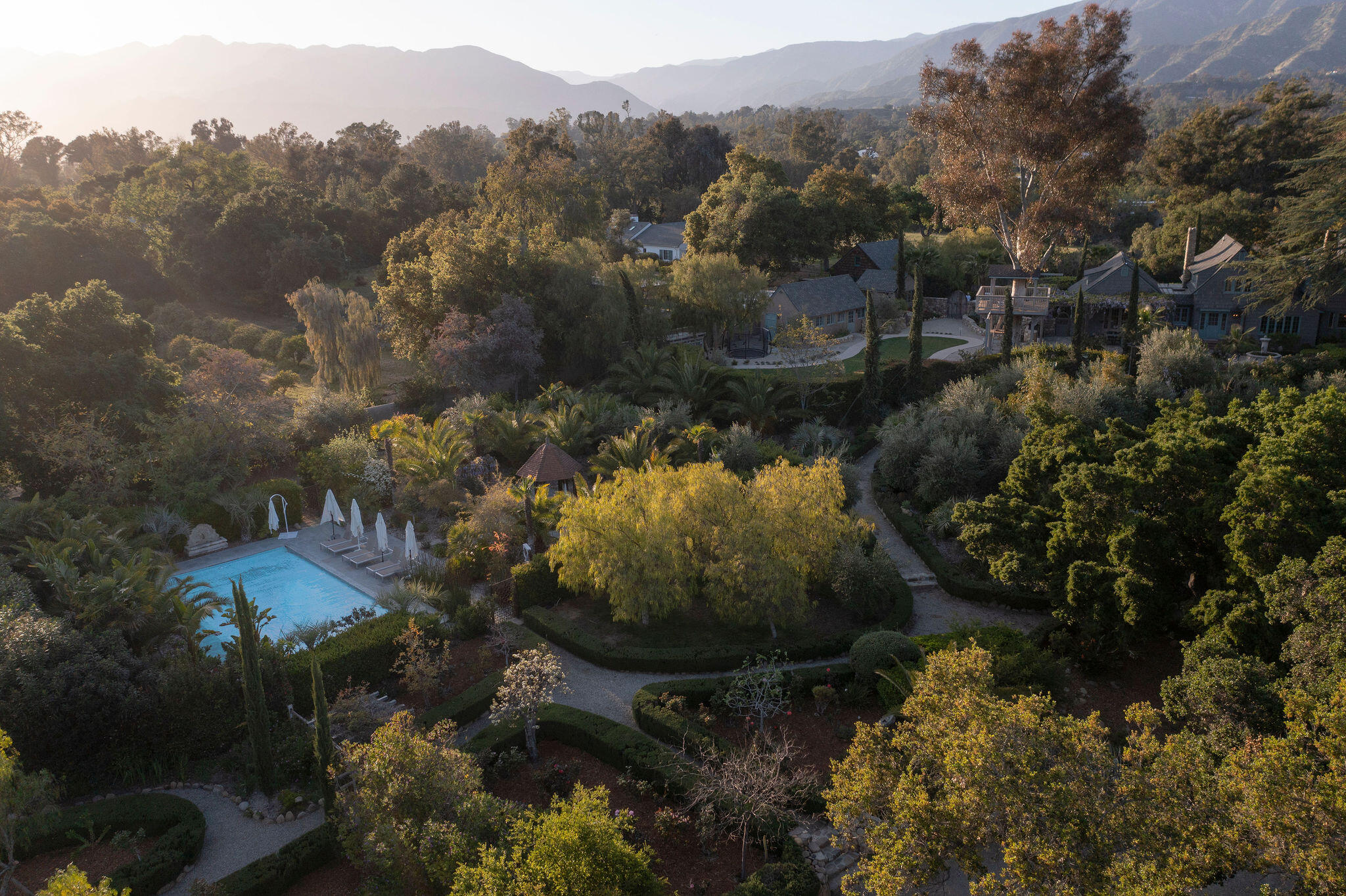 0 San Antonio Street Ojai, CA 93023 - Photo 8 of 73 an aerial view of a house with a yard and mountain view in back