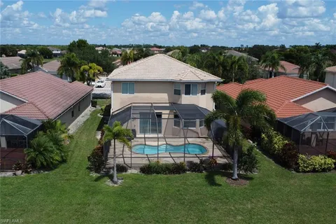 an aerial view of a house