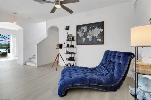 a living room with furniture