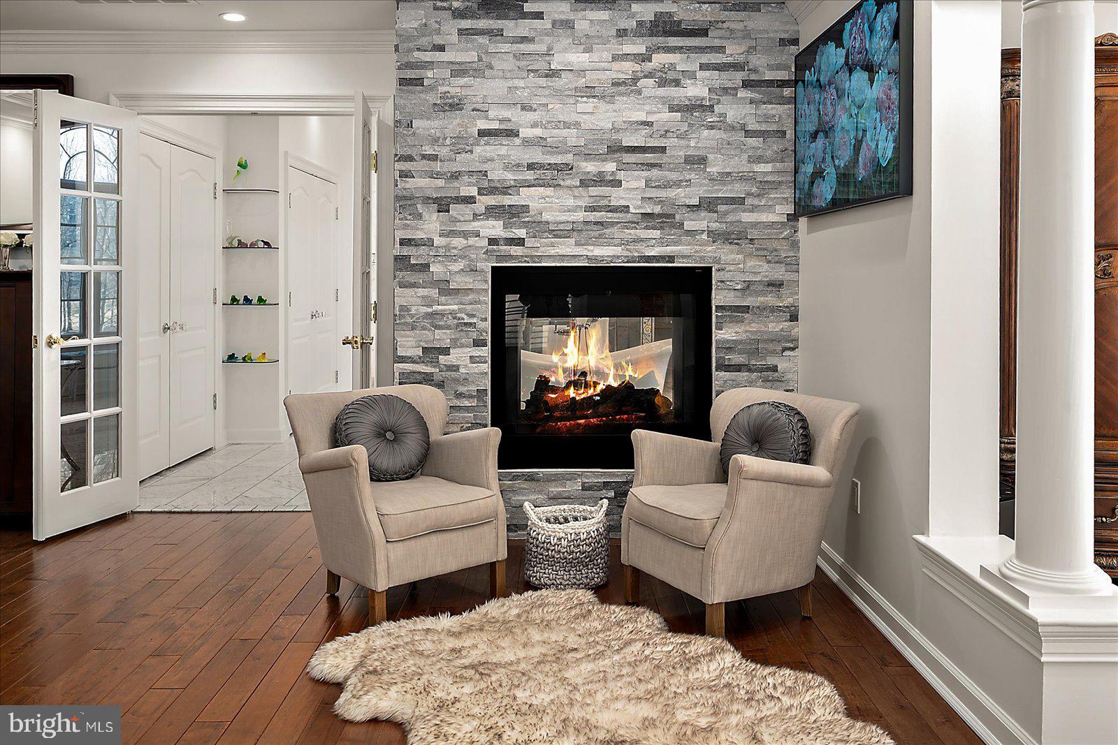 17 Perder Lane Edgewater, MD 21037 - Photo 45 of 115 a living room with furniture and a fireplace