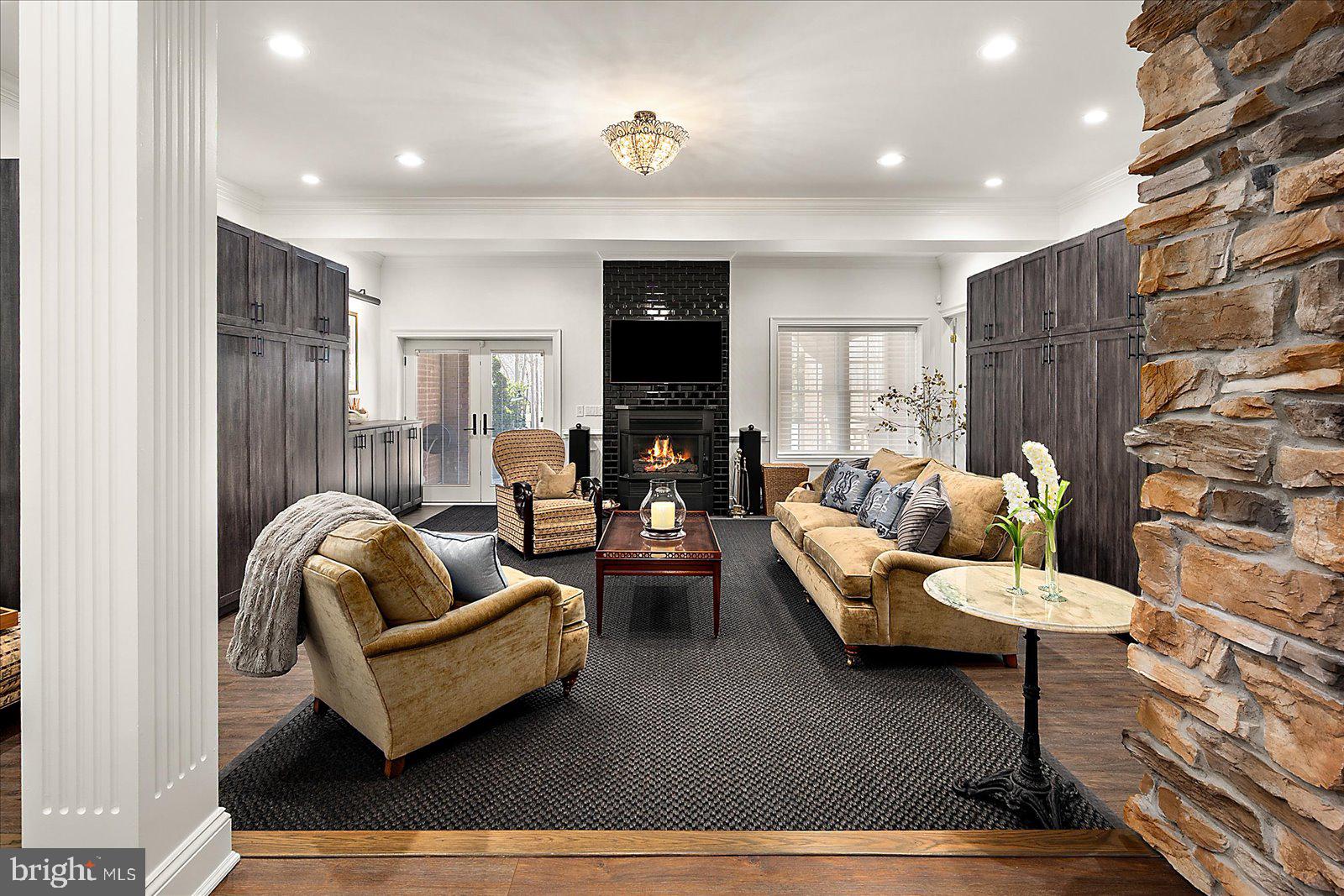 17 Perder Lane Edgewater, MD 21037 - Photo 68 of 115 LL Family room w/fireplace and access to backyard