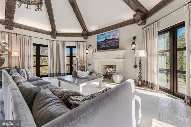 a living room with furniture