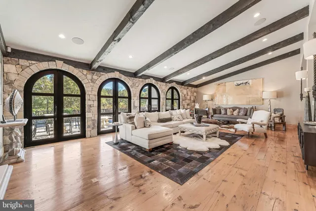 a living room with furniture