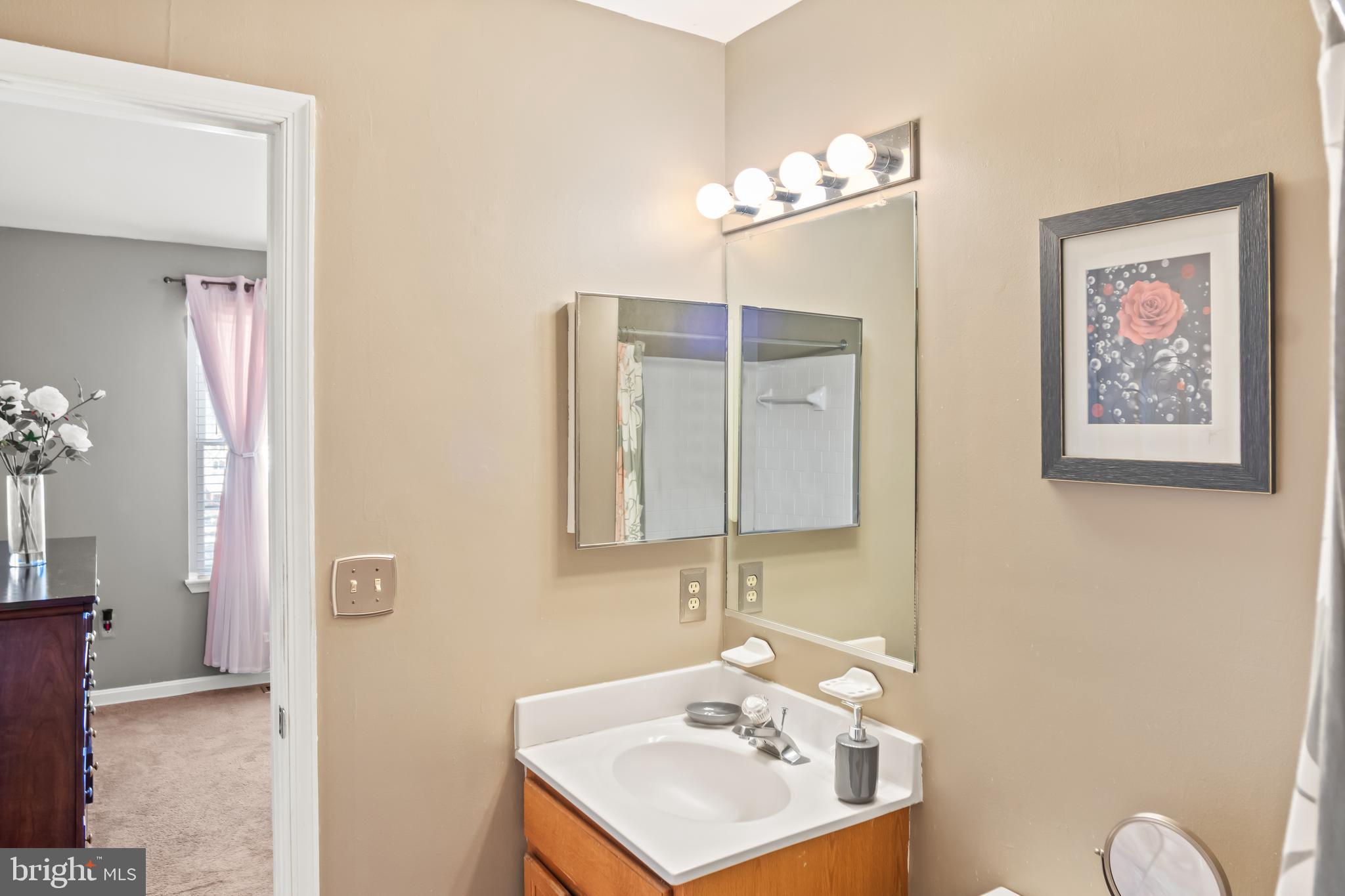 2230 Conquest Way Odenton, MD 21113 - Photo 31 of 47 a bathroom with a sink a light fixture and a mirror