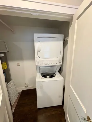 a utility room with a washer and dryer