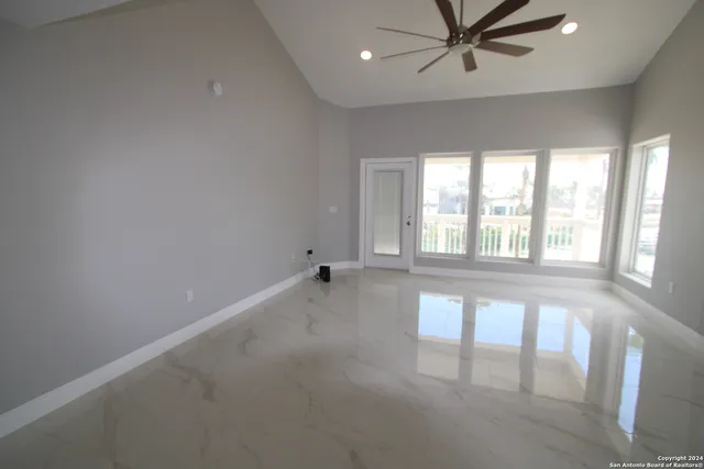 an empty room with a window