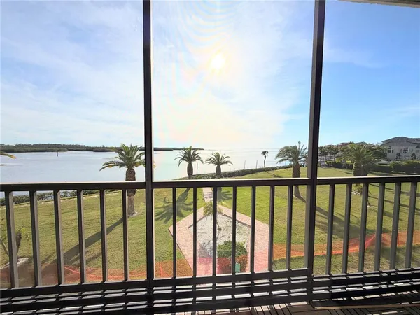 a view of ocean from a balcony