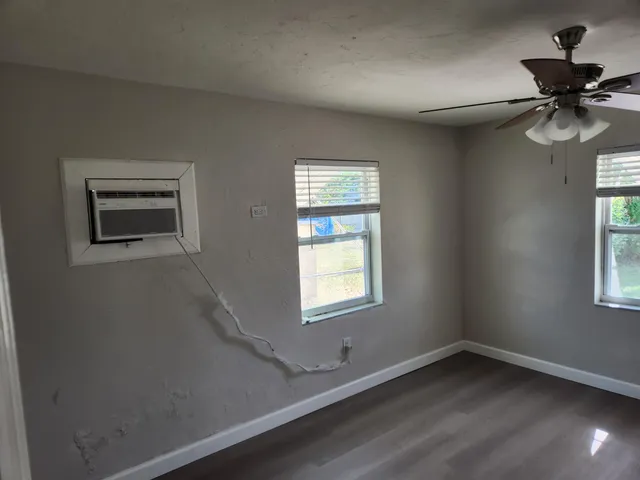 an empty room with a window