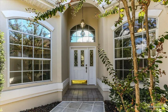 a front view of a house with a window
