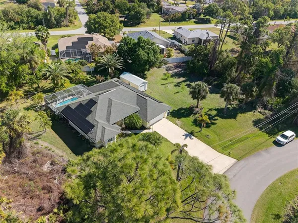 an aerial view of a house
