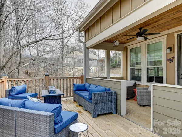 a outdoor living space with patio furniture and a potted plant
