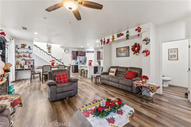 a living room with furniture and a couch