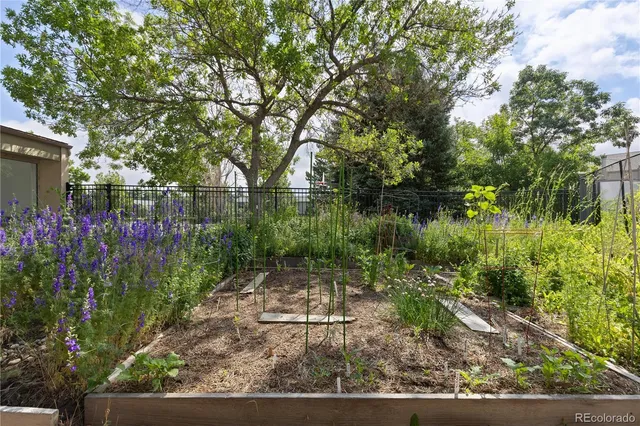 a view of a bench in the patio