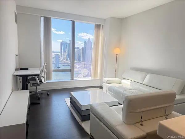 a bed room with a bed and a table