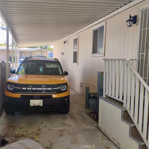 a car parked in front of a house