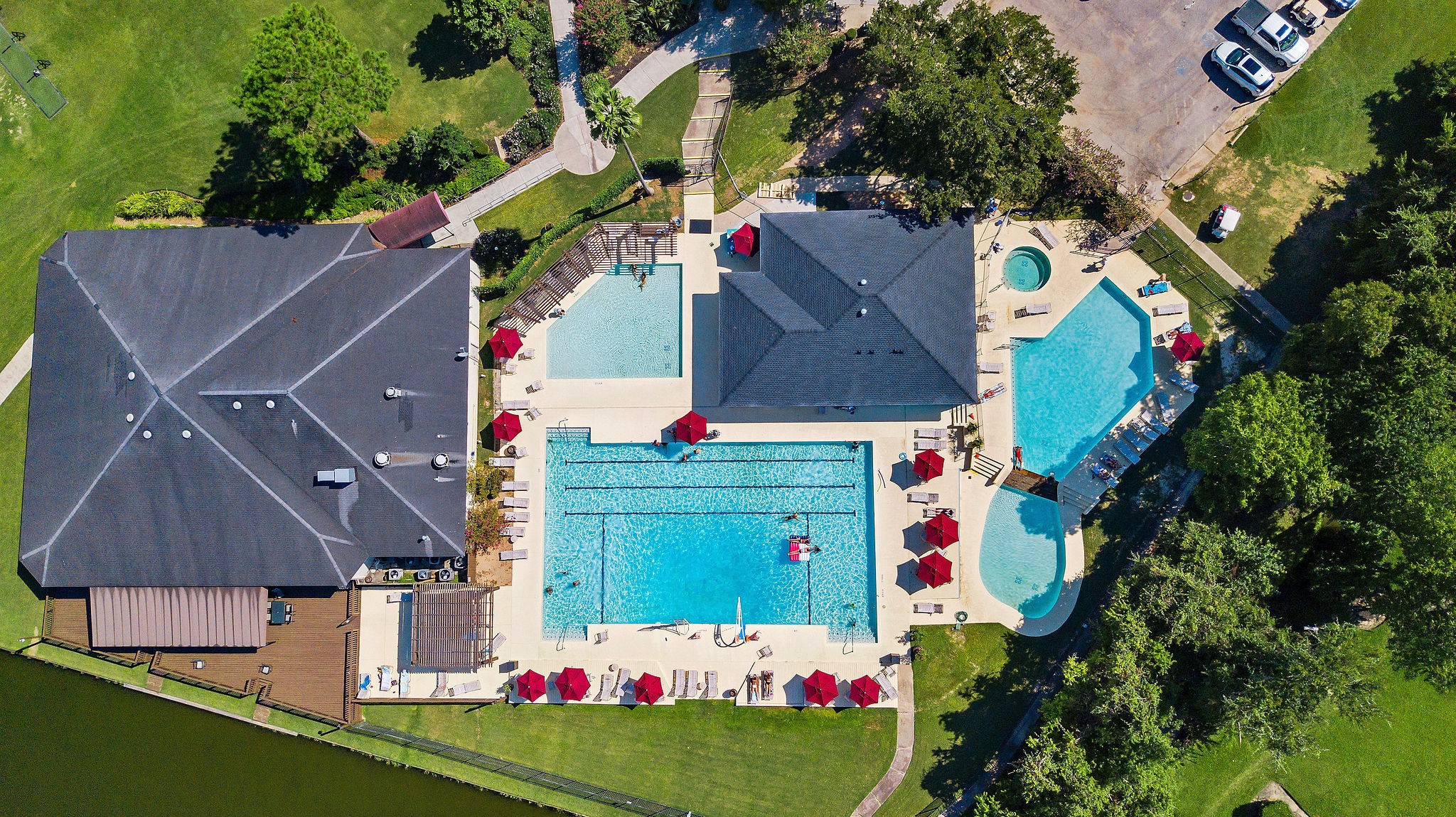 69 Lakeview Village Conroe, TX 77356 - Photo 49 of 50 an aerial view of house with yard