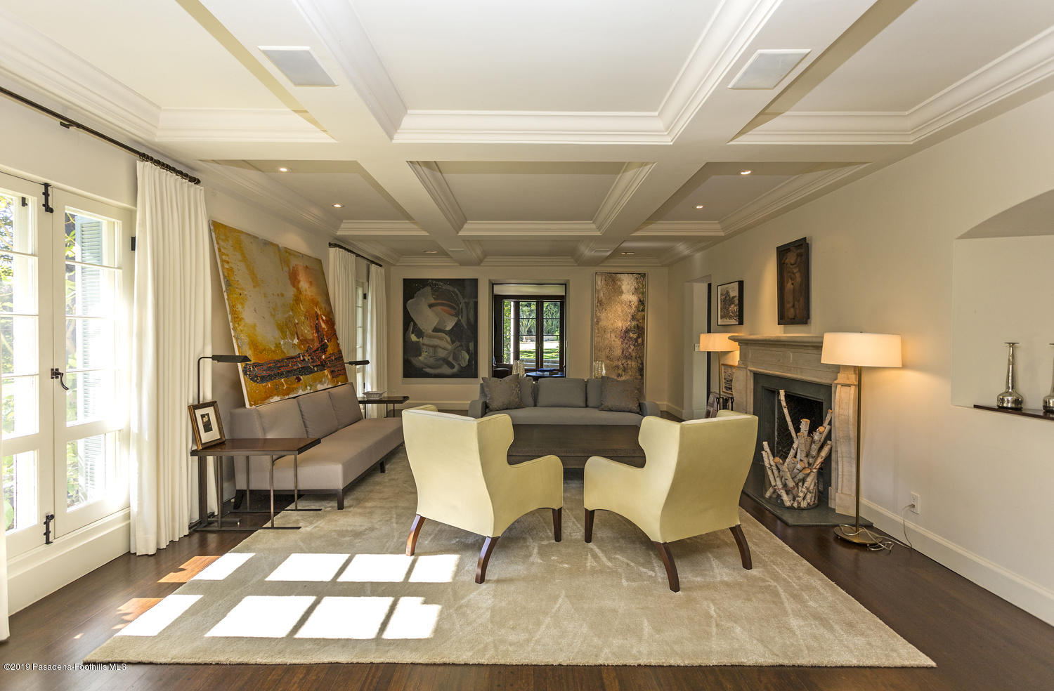 1130 Virginia Road San Marino, CA 91108 - Photo 6 of 55 a living room with furniture a dining table and large windows