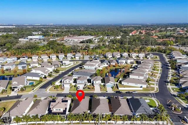 an aerial view of a city